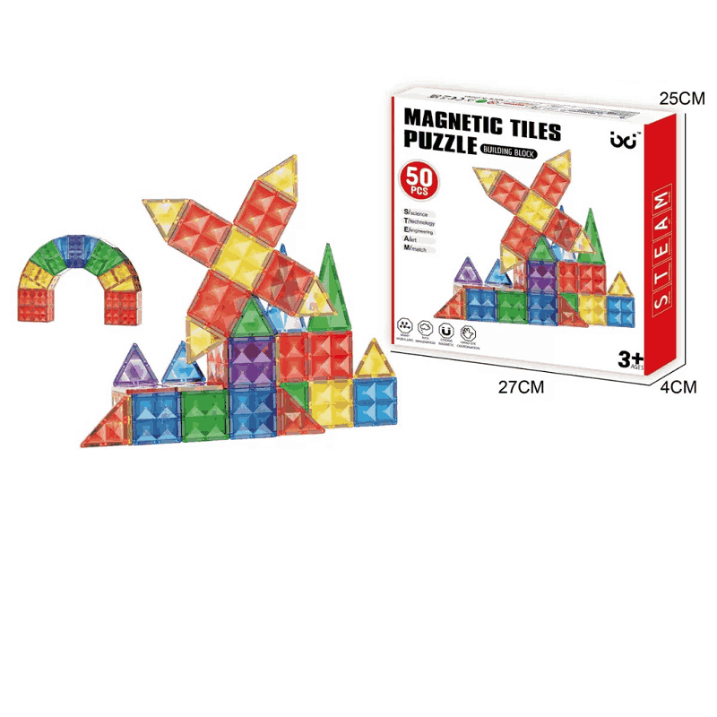 Colorful Magnetic Tiles 50 Piece Set Colorful Magnetic Tiles 50 Piece Set