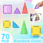 Mini Magnetic Tiles 70 Piece Set